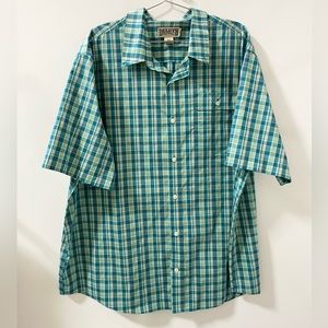 Lightweight, blue plaid, Duluth, short sleeve button-down